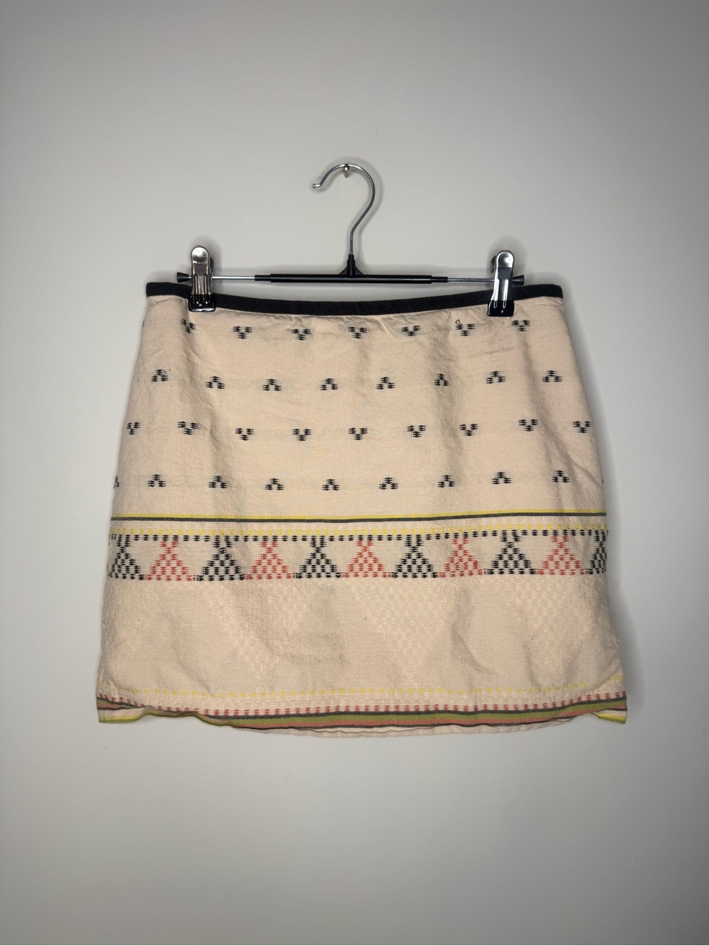 Madewell Cream Patterned Mini Skirt
